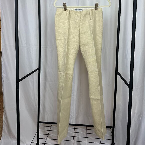 Dolce & Gabbana Gold Shimmer Pants Size 38 - Picture 1 of 7